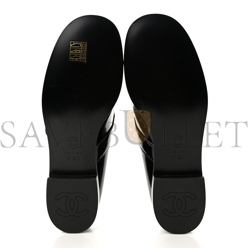 Ch*el patent calfskin mary janes flats black g45280